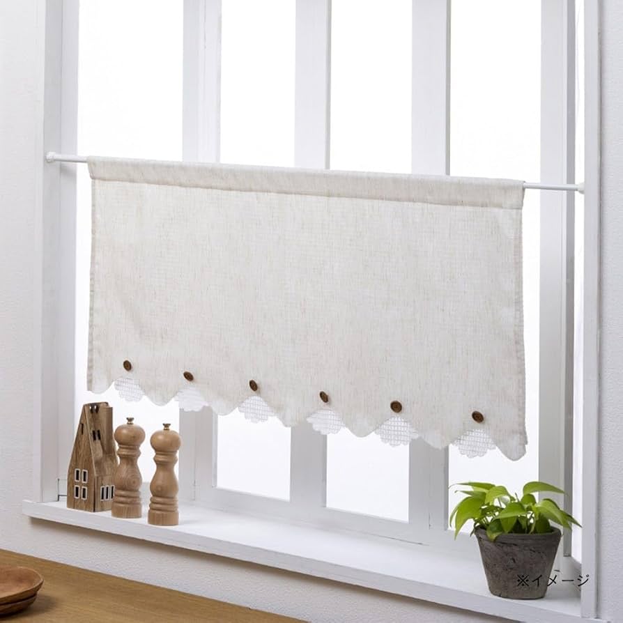 Amazon｜カインズ(CAINZ) カフェカーテン ナチュラル 巾100cm 丈